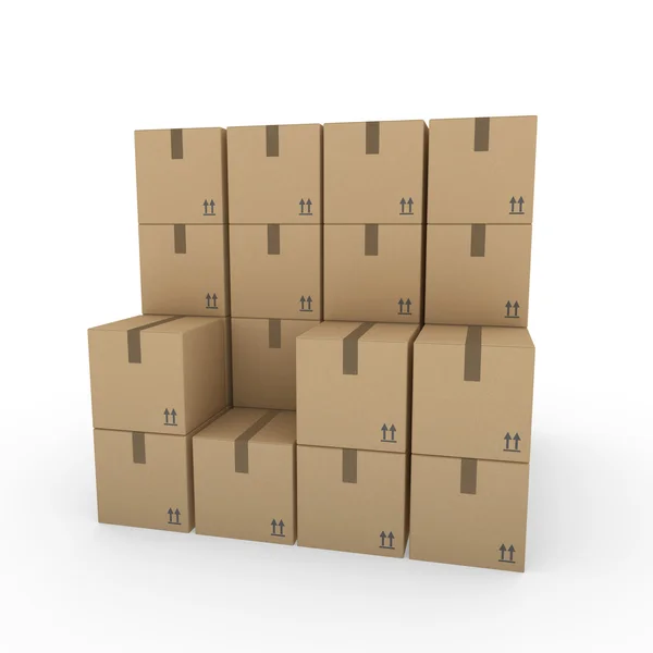 3d package shipping box brown — Stok fotoğraf