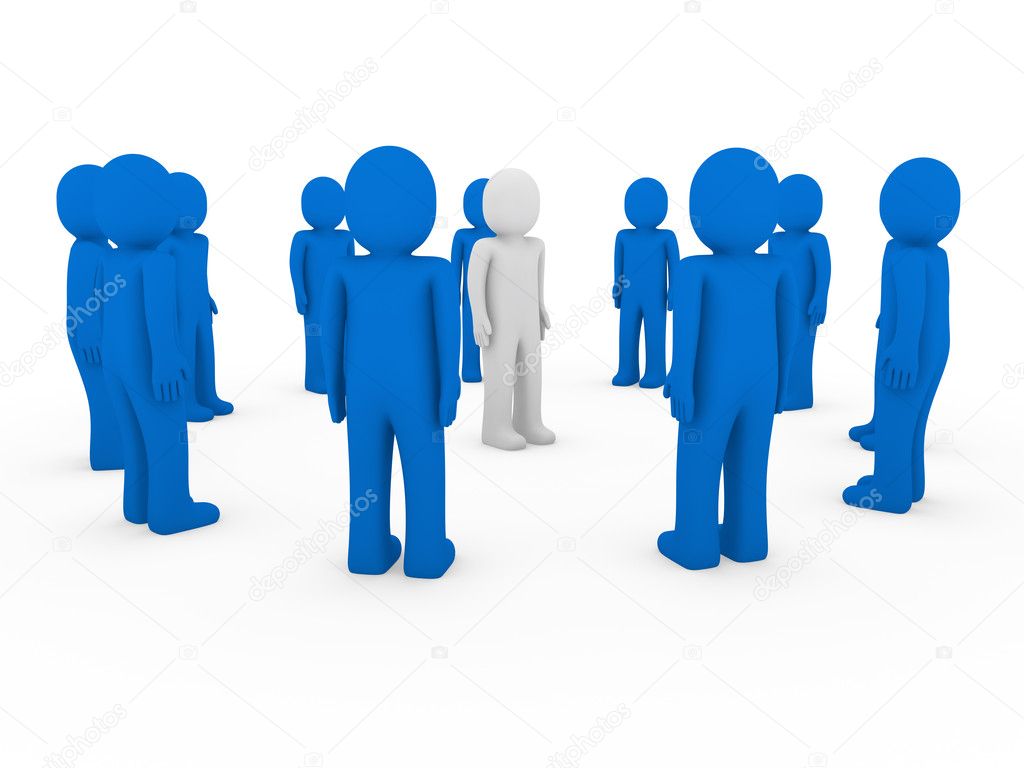 3d human group circle blue — Stock Photo © dariusl #4932843