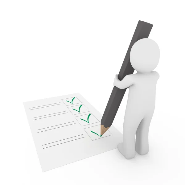 3d human check red pen — Stock Photo © Graphicgum 5024082