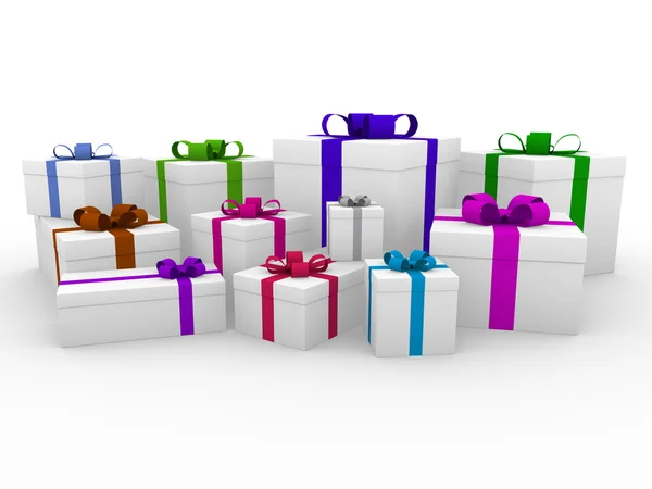3D-kleurrijke witte gift box — Stockfoto