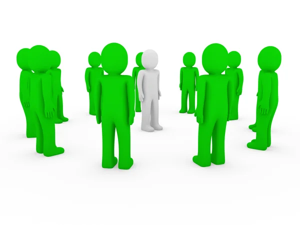 3d grupo humano círculo verde — Fotografia de Stock
