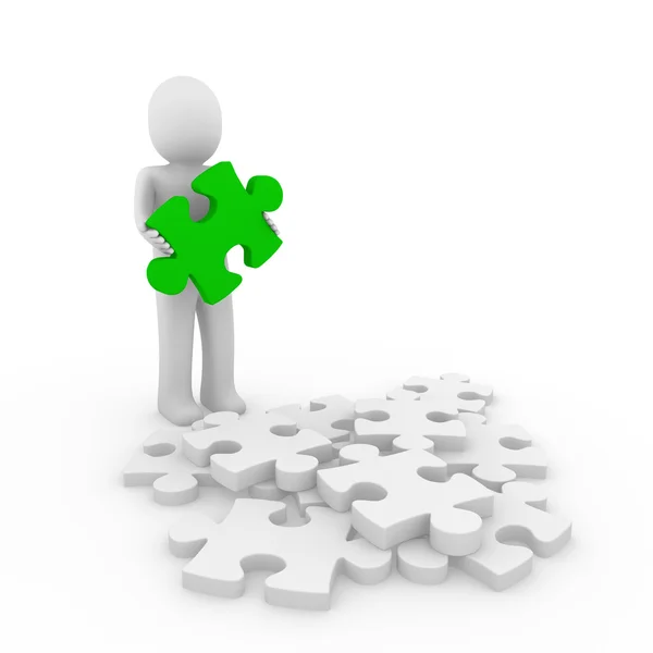 Зелёная головоломка — стоковое фото