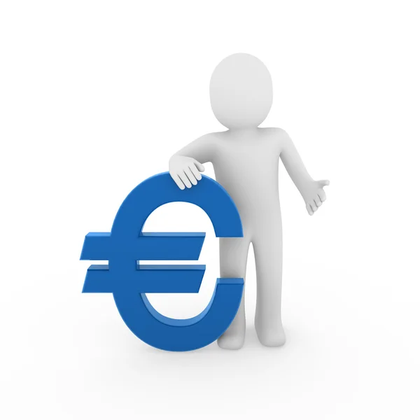 3d humano euro — Fotografia de Stock