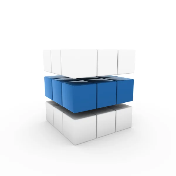 3D üzleti kocka kék — Stock Fotó