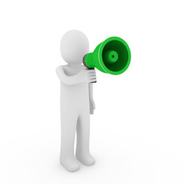 3d human megaphone clipart