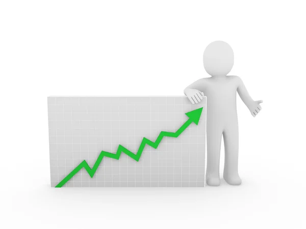 3d human arrow growth — Stock Photo, Image