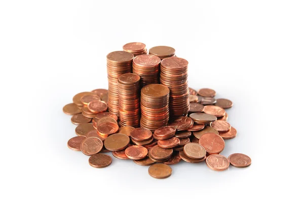 Stack of euro cent coins — Stock Photo, Image