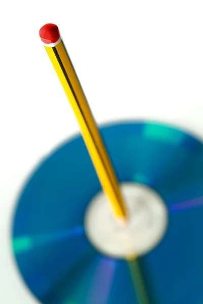 Lápiz y cd — Foto de Stock