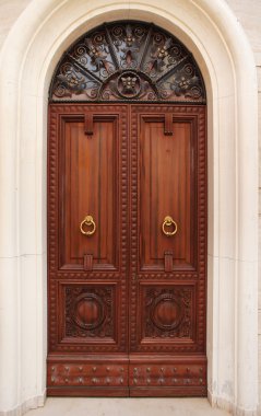 Elegant door of a house clipart