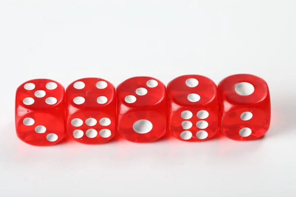 Red Dice White Background — Stock Photo, Image