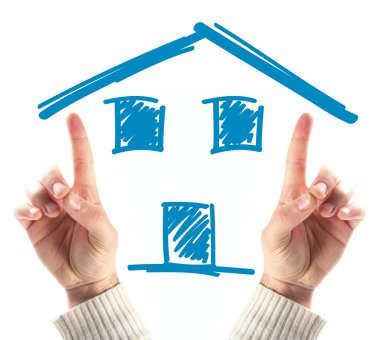 House in hand clipart