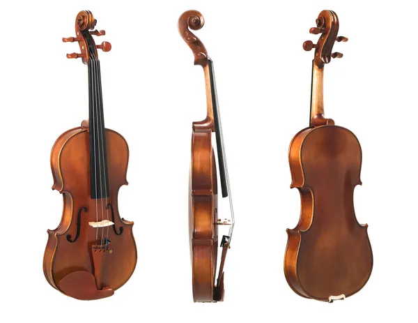 Three Violins White Background — Stock Photo, Image