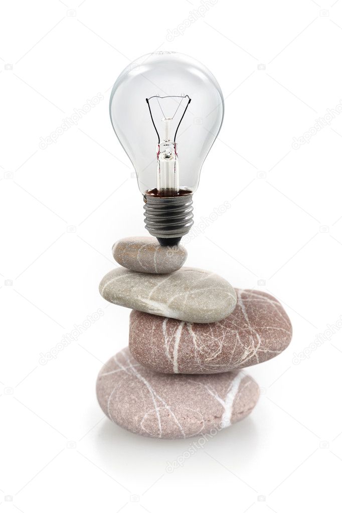 Zen stones and lamp
