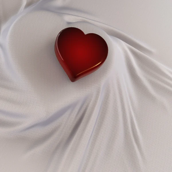 Valentines day hart van silk — Stockfoto