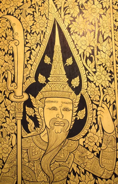 Arte de pintura tradicional estilo tailandês — Fotografia de Stock