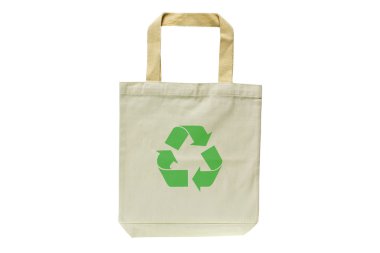 Shopping bag made out of recycled materials clipart