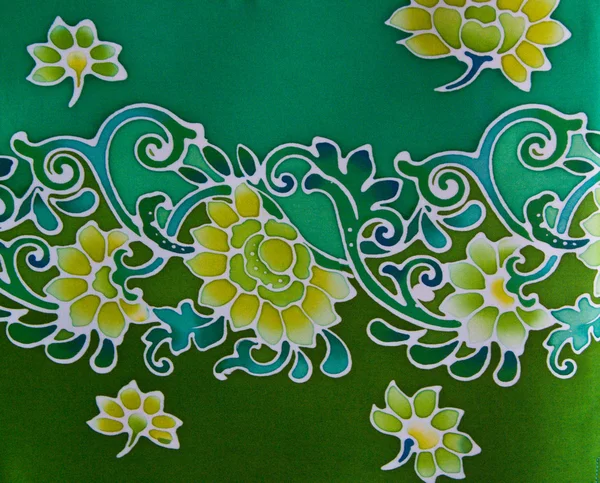 Batic textilie květiny jihu Thajska — Stock fotografie