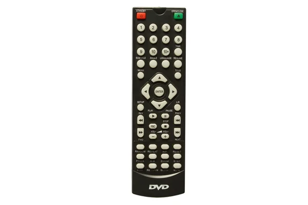Black remote control on white background — Stock Photo, Image