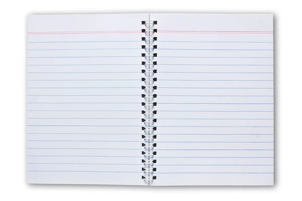 Livro de notas em branco isolado sobre fundo branco — Fotografia de Stock