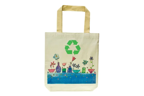 Saco de compras feito de materiais reciclados — Fotografia de Stock