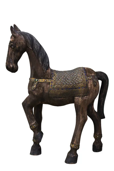 Pequeno cavalo de madeira colorido — Fotografia de Stock