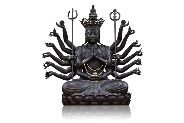 The images of Guanyin black on white background — Stock Photo, Image