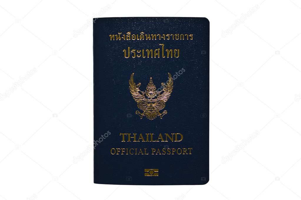 Thailand Official Passport Isolated on White background