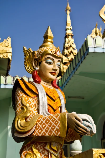 Deva statue in myanmar style molding art — Stock Photo, Image