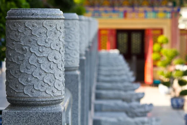 Szef Chińskiego Stylu Kolumna Chińskiej Świątyni Tajlandia — Zdjęcie stockowe