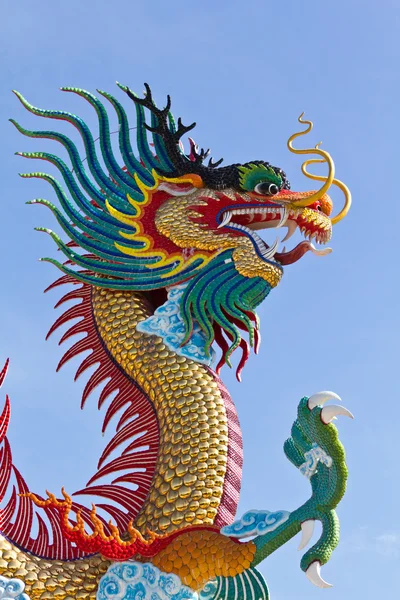 Beaucoup Grands Dragons Sont Couleur Une Ville Est Nakolsawun Thaïlande — Photo