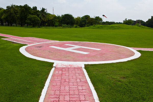 Heliport for helicopter in lopburi of Thailand
