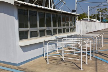 Ticket booth located in front stadium thommasart university, Thailand clipart