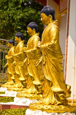 Buddha standing in chinese temple clipart