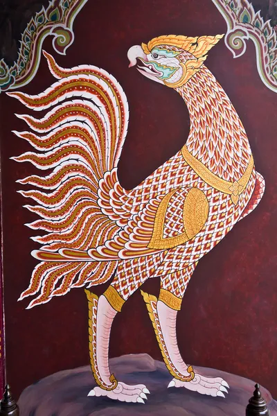 Sztuka tajski malarstwo na ścianie w świątyni — Zdjęcie stockowe