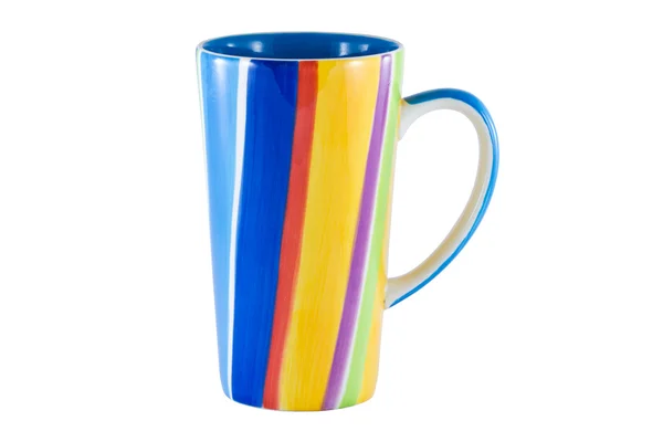 Kleurrijke cup geïsoleerd op de witte achtergrond — Stockfoto