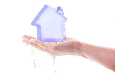 Melting icy house clipart