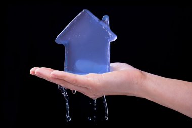 Melting icy house clipart