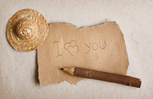 Declaration of love on sheet. — Stock Photo, Image