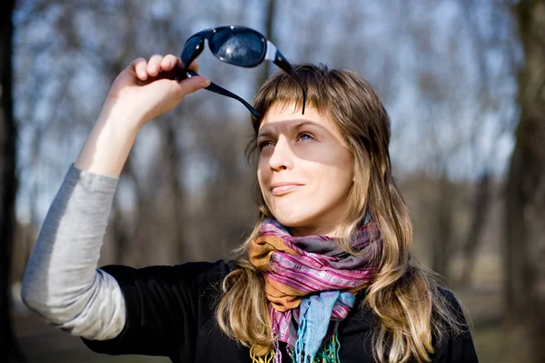 stock image The girl with sun glasses