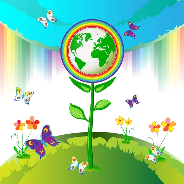 Eco flores da Terra — Vetor de Stock