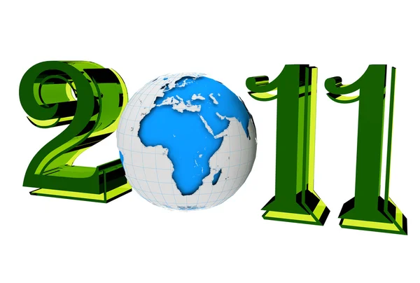 2011 with earth — Stock Photo, Image