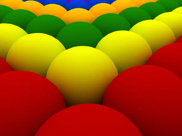 Bolas coloridas em uma fileira — Fotografia de Stock