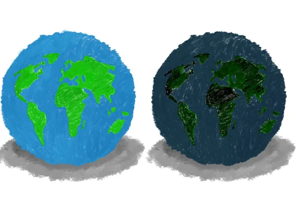 Gute Erde und schlechte Erde — Stockfoto