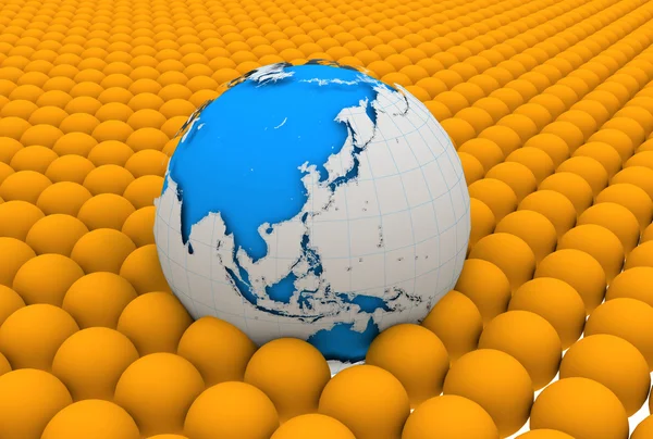 Globe stå ensam med bollar — Stockfoto