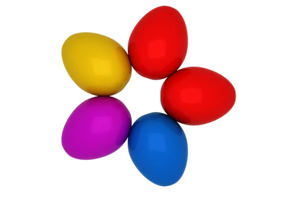 Färgglada ägg från toppen — Stockfoto