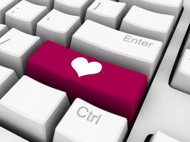 Heart on key clipart