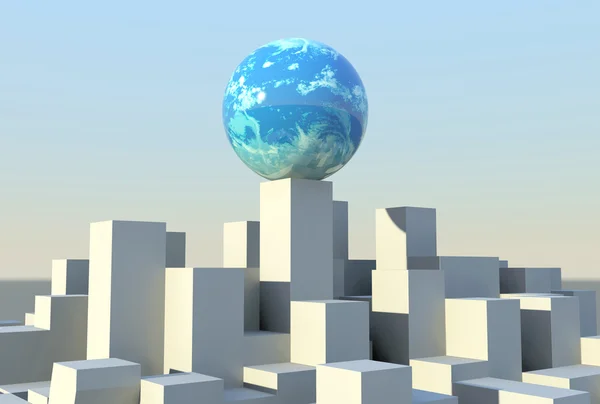 Earth on building — Stock Photo, Image