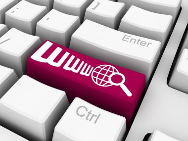 Www search on keyboard clipart