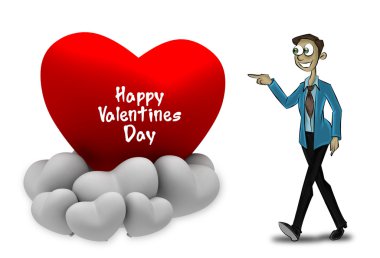 Character showing heart clipart