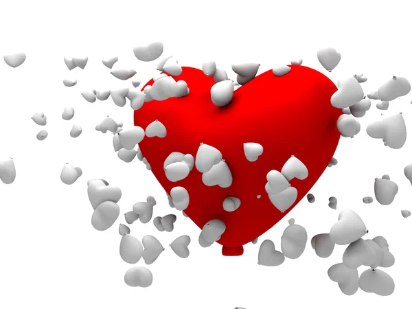 Hjärta med flera hjärta — Stockfoto